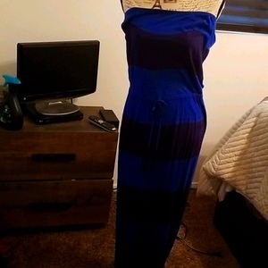 Stripless 2 color long dress